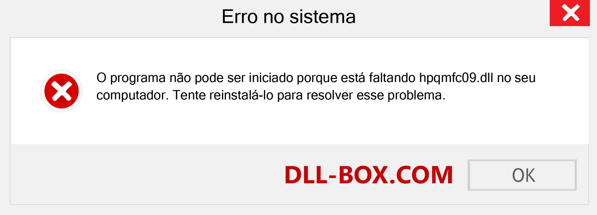 Arquivo hpqmfc09.dll ausente ?. Download para Windows 7, 8, 10 - Correção de erro ausente hpqmfc09 dll no Windows, fotos, imagens